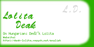 lolita deak business card